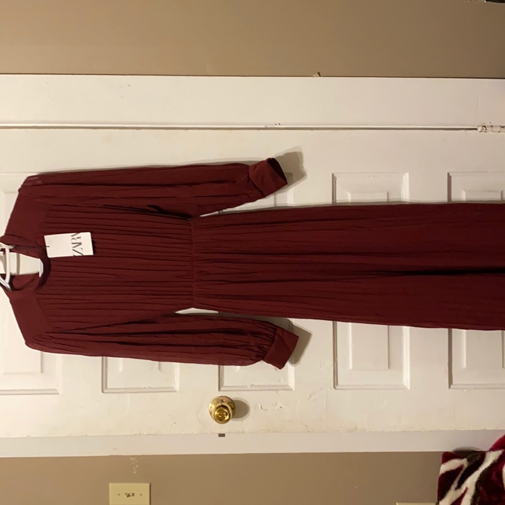 New ! Zara Elegant Deep Brick Dress